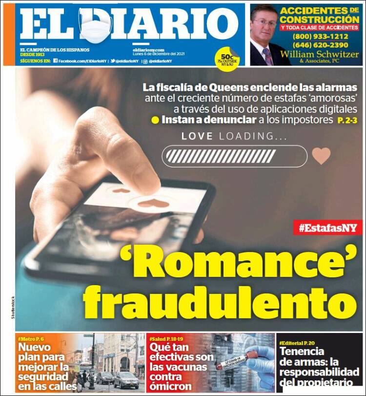 Portada de El Diario NY (USA)