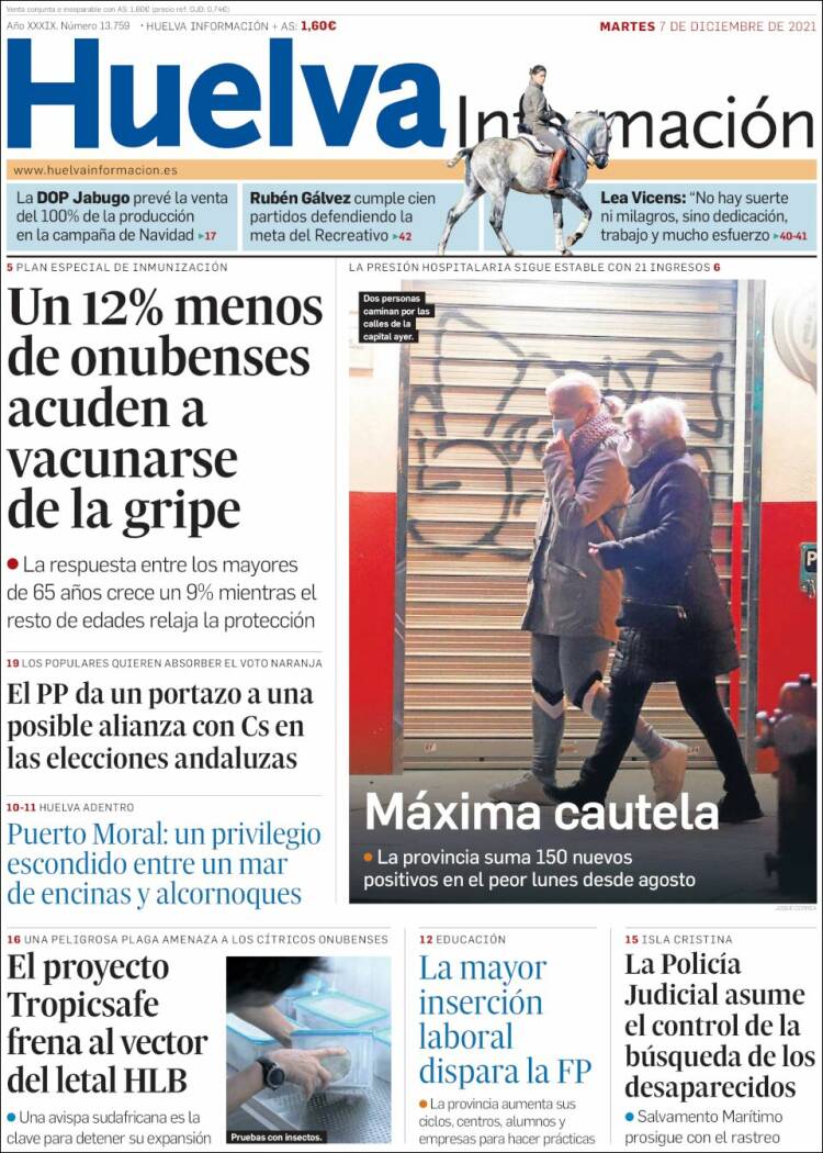 Portada de Huelva Información (España)