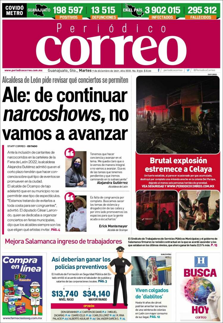 Portada de Correo - El diario del Estado de Guanajuato (México)