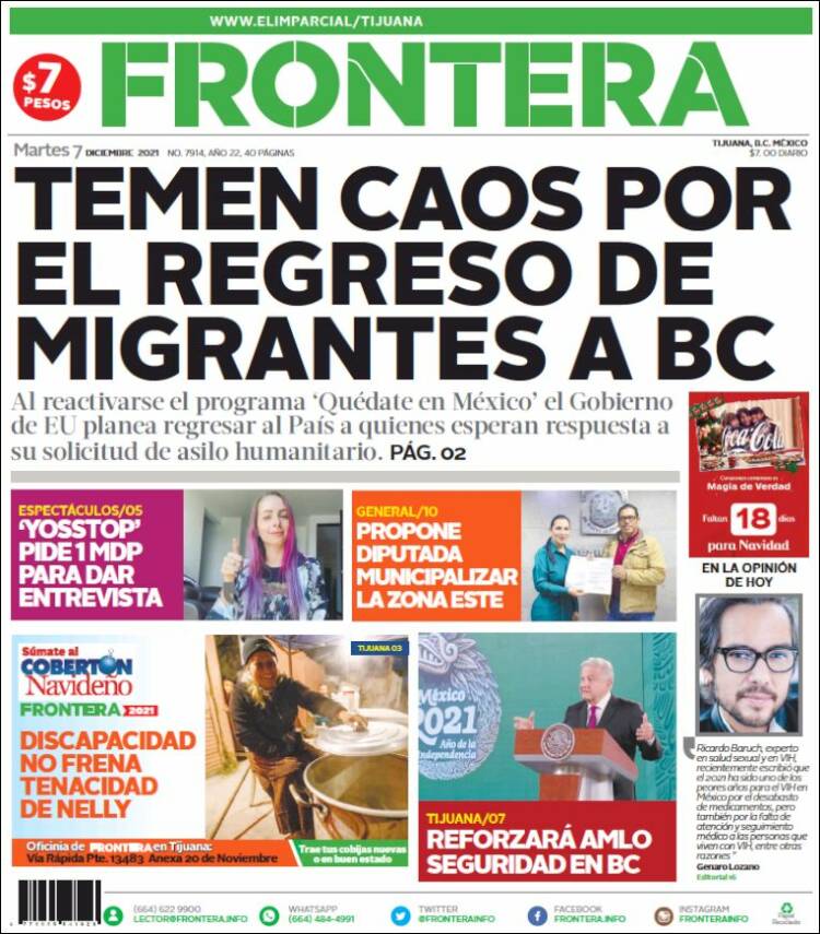 Portada de Frontera (México)