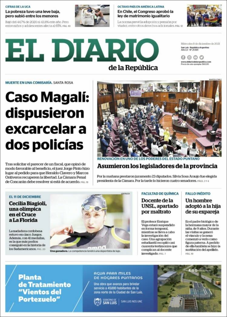 Portada de Diario de la República (Argentina)