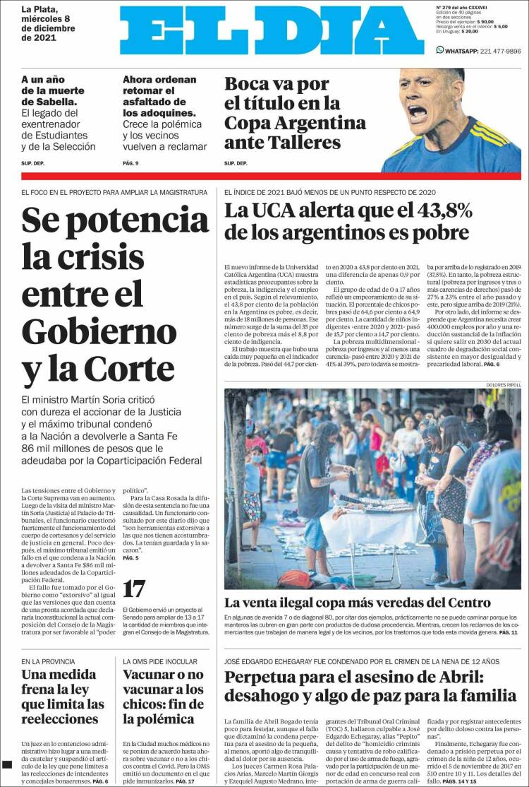 Portada de El Día de la Plata (Argentina)
