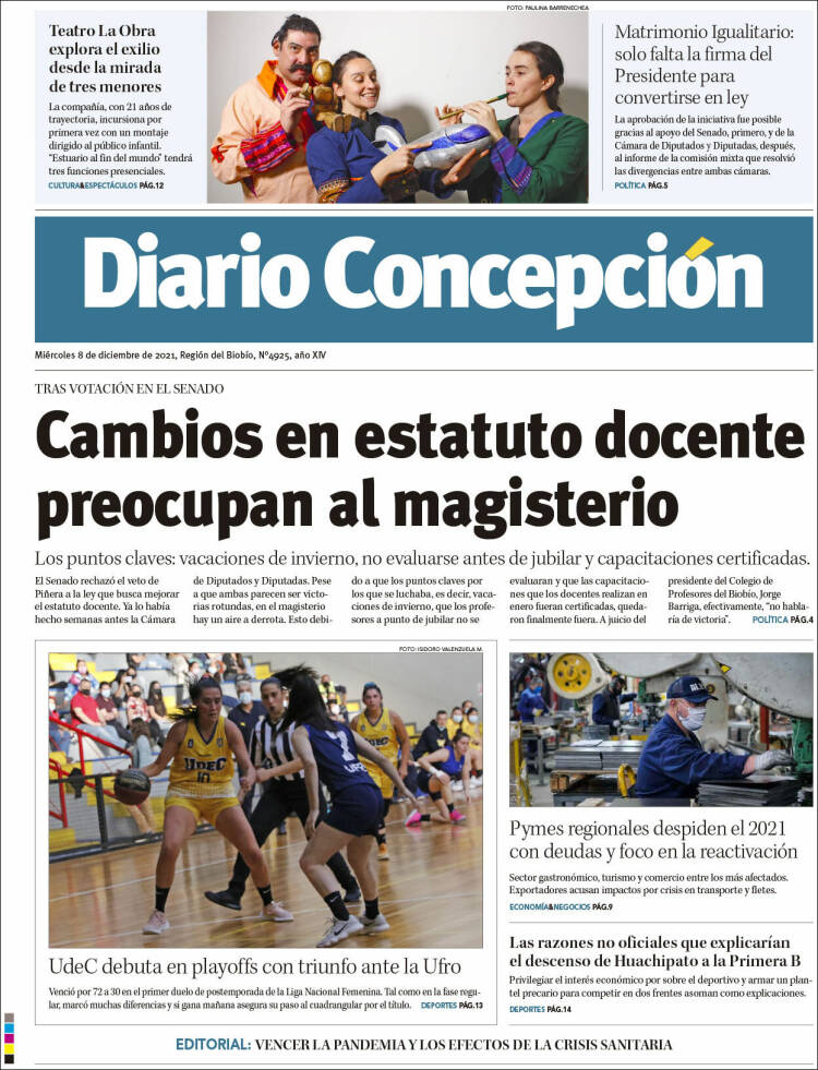 Portada de Diario de Concepción (Chile)