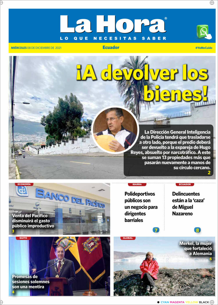 Portada de La Hora - Ecuador (Ecuador)