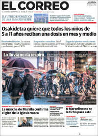 Portada de El Correo - Guipuzcoa (Espagne)
