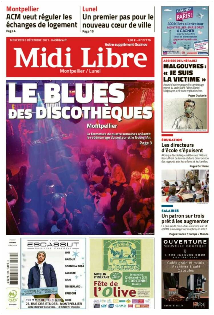 Portada de Midi Libre (Francia)