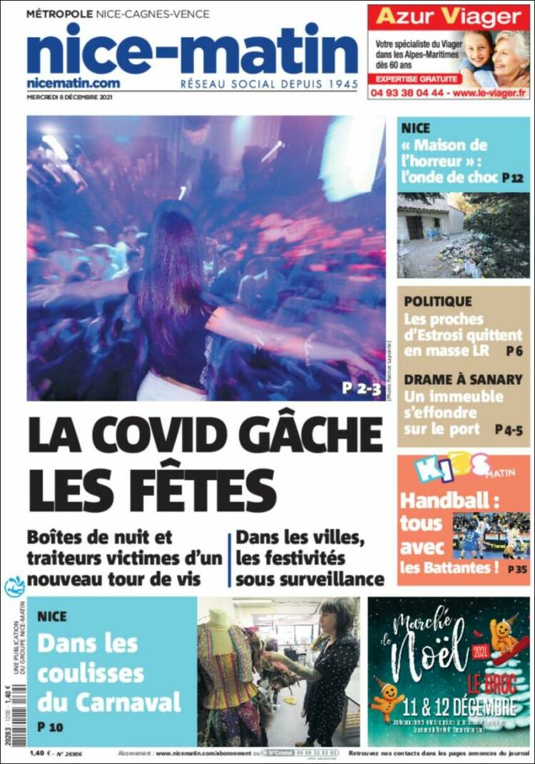 Portada de Nice-Matin (Francia)