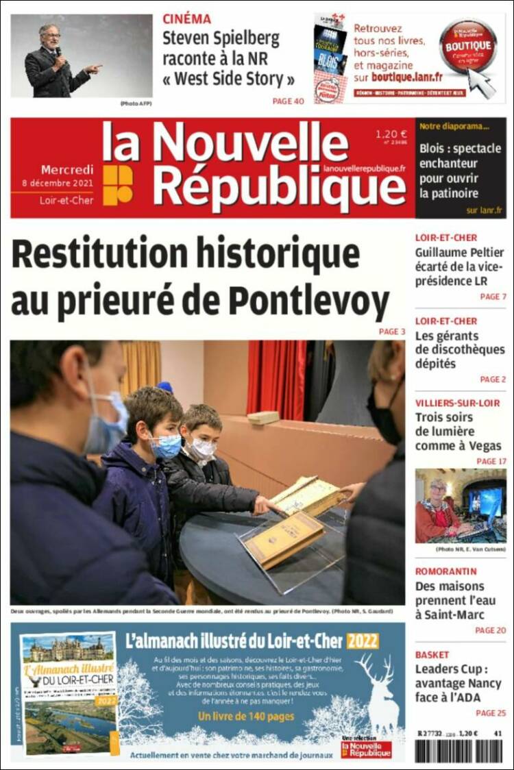 Portada de La Nouvelle Republique (Francia)