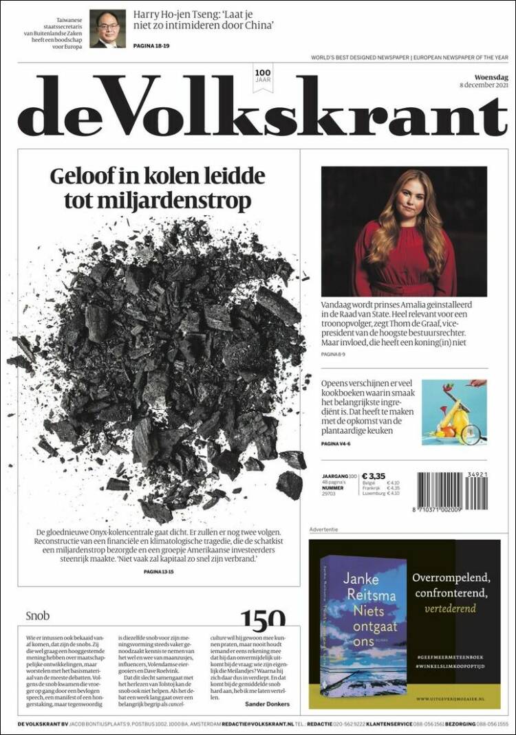 Portada de De Volkskrant (Pa&iacute;ses Bajos)