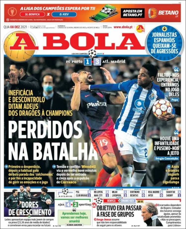 Portada de A Bola (Portugal)