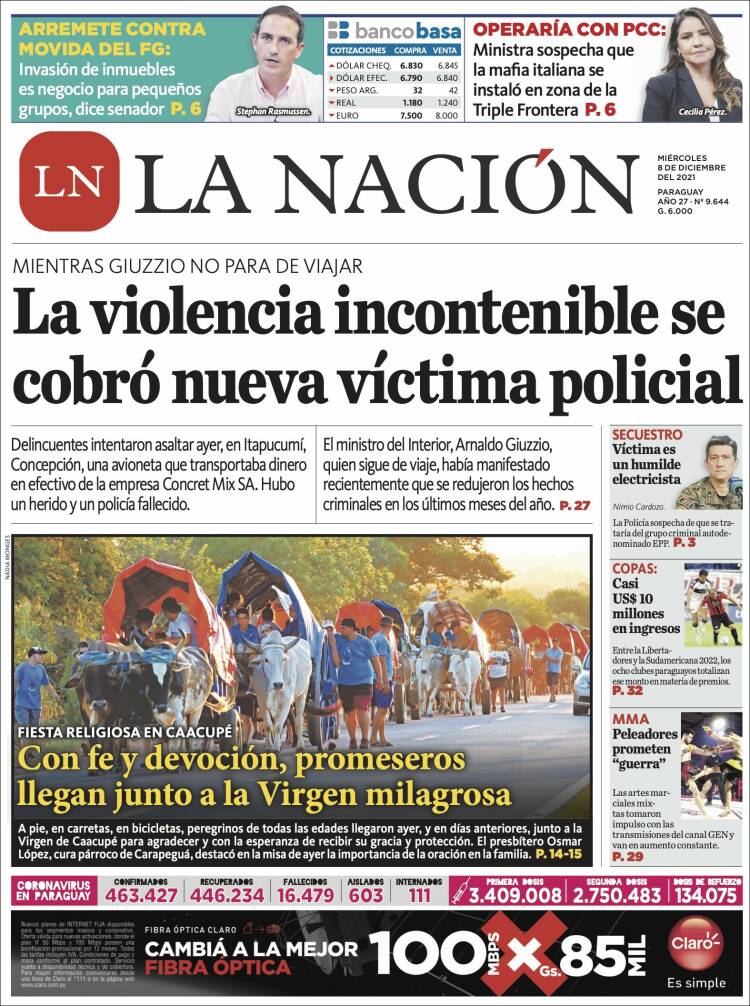 Portada de La Nación (Paraguay)