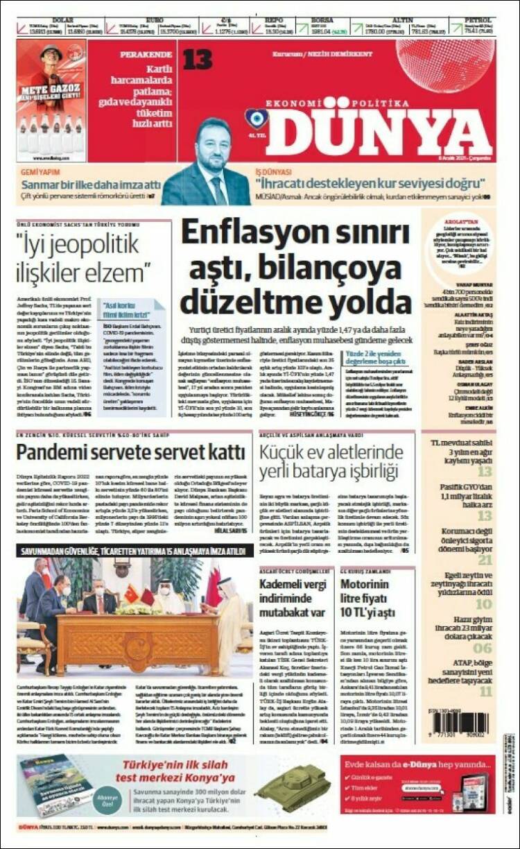 Portada de Dünya (Turqu&iacute;a)
