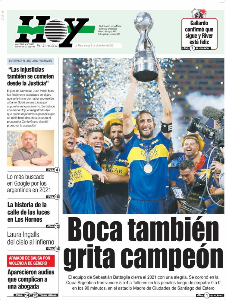 Portada de Diario Hoy (Argentina)