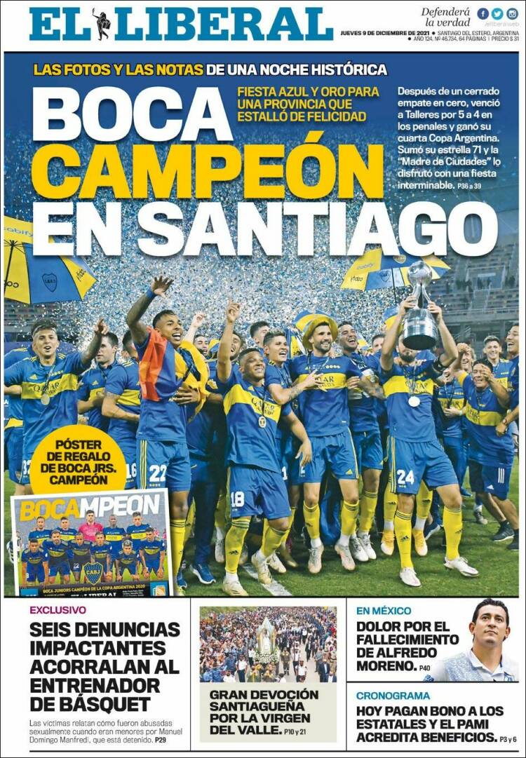 Portada de Diario El Liberal (Argentina)