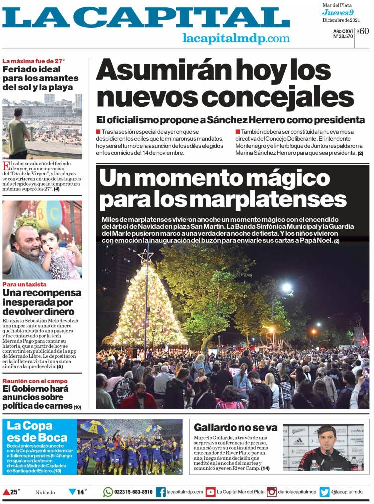 Portada de Diario La Capital - Mar del Plata (Argentina)