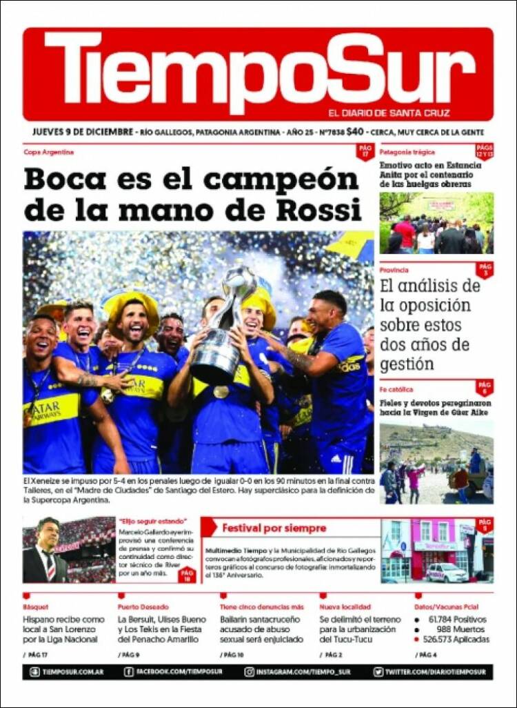 Portada de Tiempo Sur (Argentina)