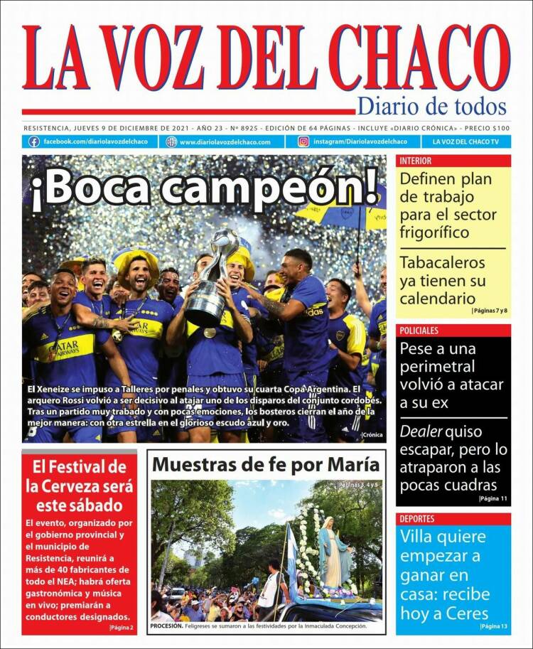 Portada de La Voz del Chaco (Argentina)