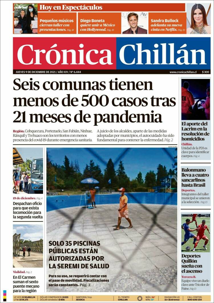Portada de Crónica Chillán (Chile)