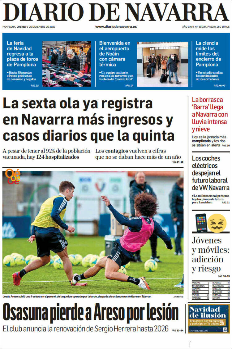 Portada de Diario de Navarra (España)