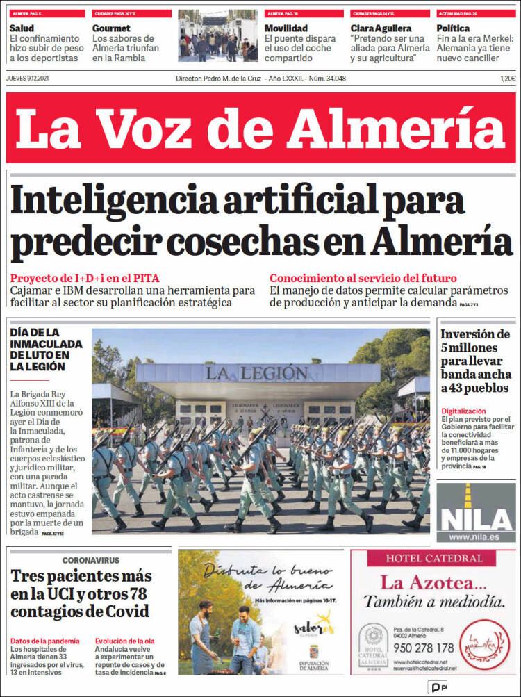 Portada de La Voz de Almería (España)