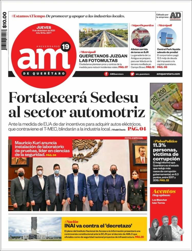 Portada de A.M. Querétaro (M&eacute;xico)