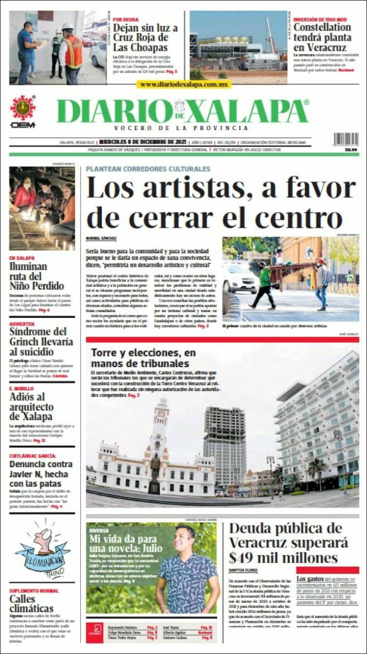 Portada de Diario de Xalapa (M&eacute;xico)