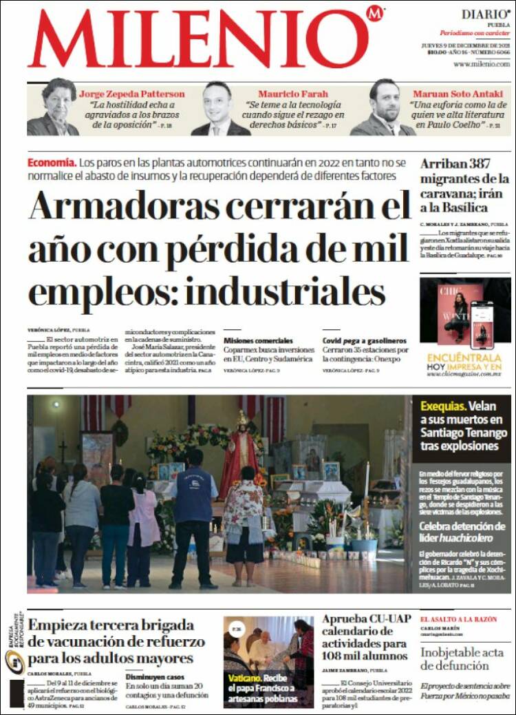 Portada de Milenio de Puebla (M&eacute;xico)