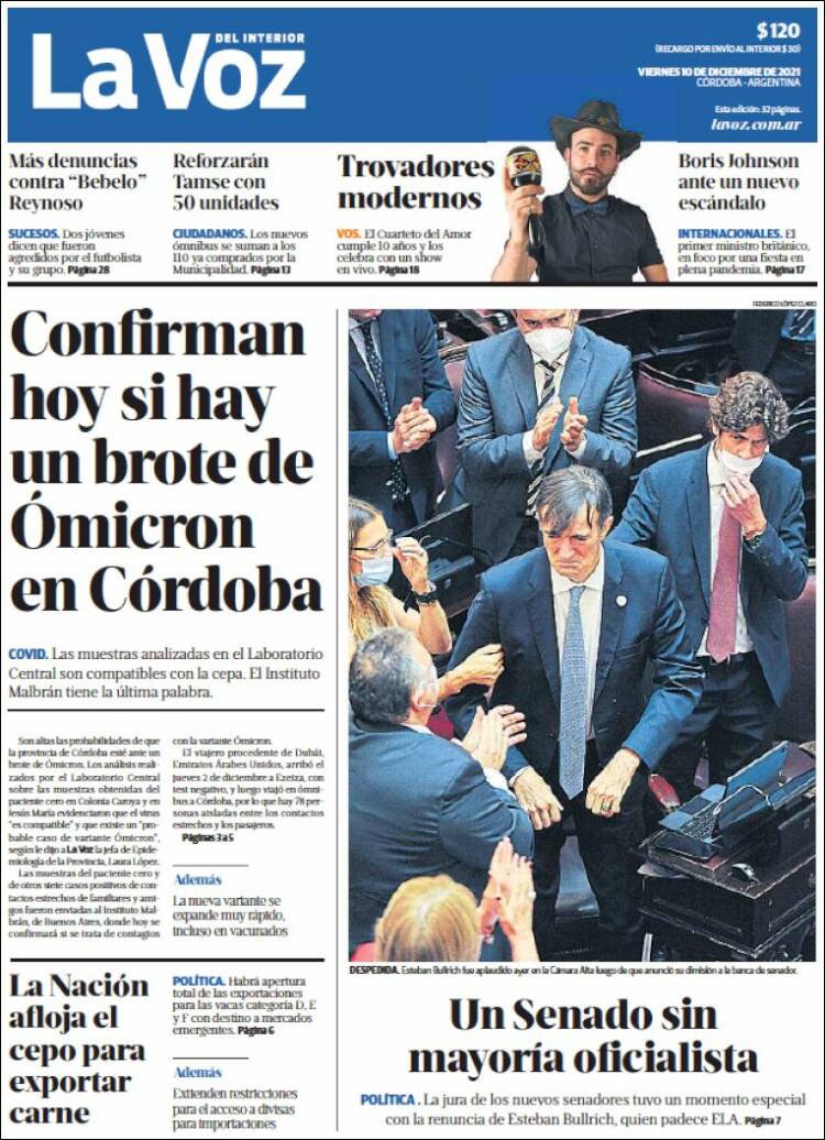 Portada de La Voz del Interior (Argentina)