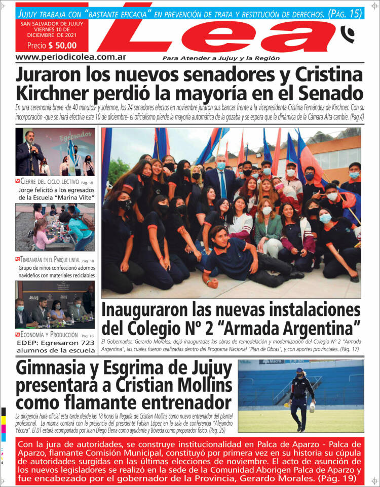 Portada de Periódico Lea (Argentina)