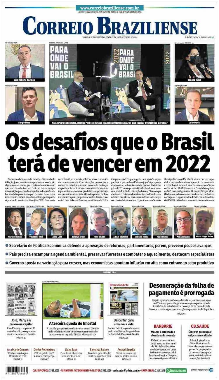 Portada de Correio Braziliense (Brasil)