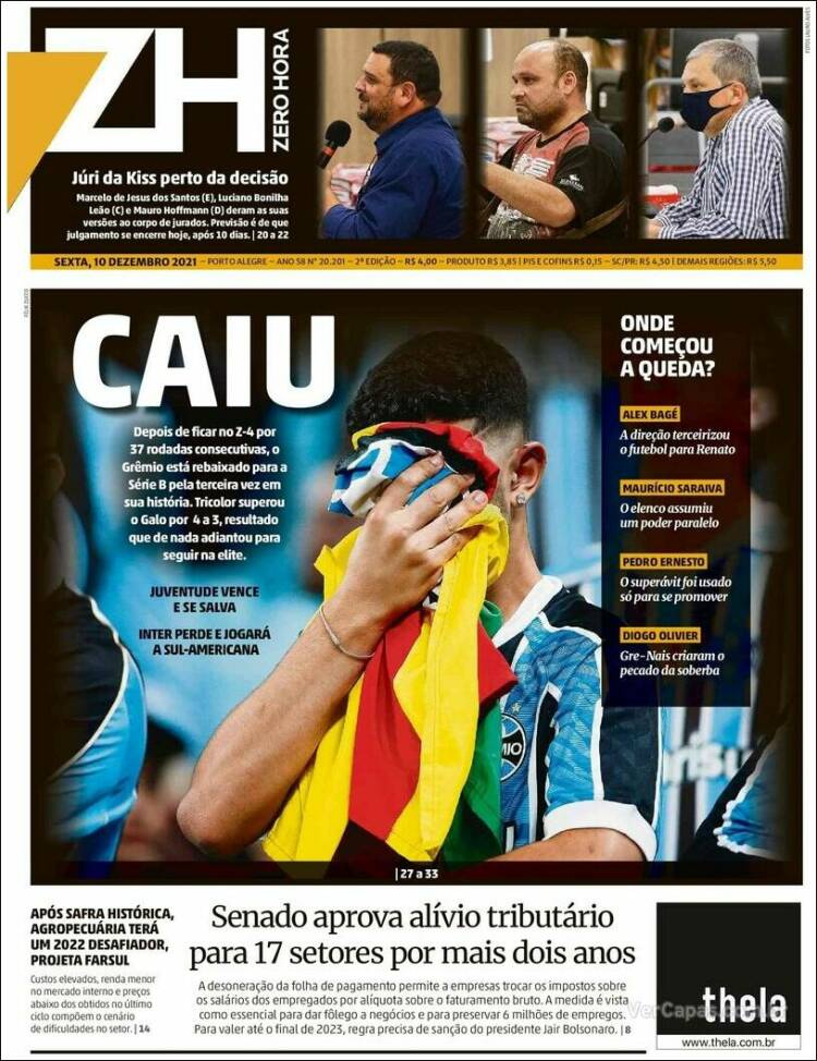 Portada de Zero Hora (Brasil)