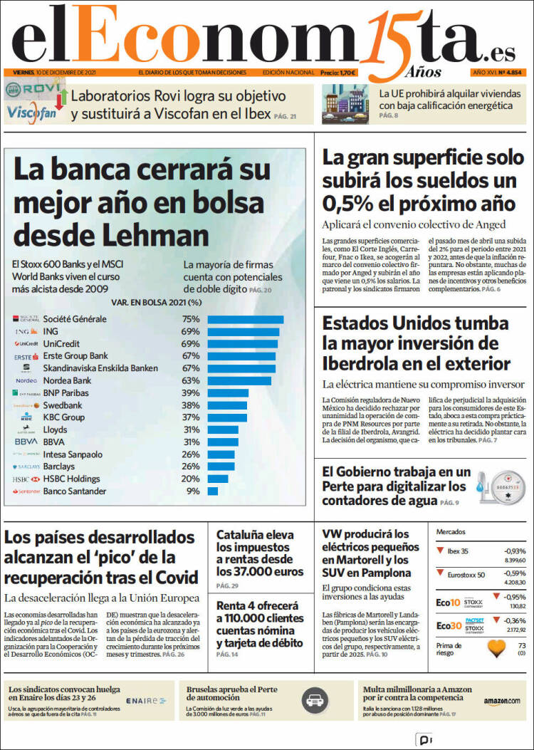 Portada de El Economista (Espa&ntilde;a)