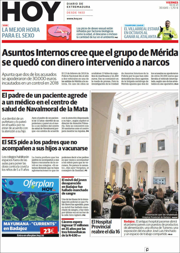 Portada de Hoy - Badajoz (Espa&ntilde;a)