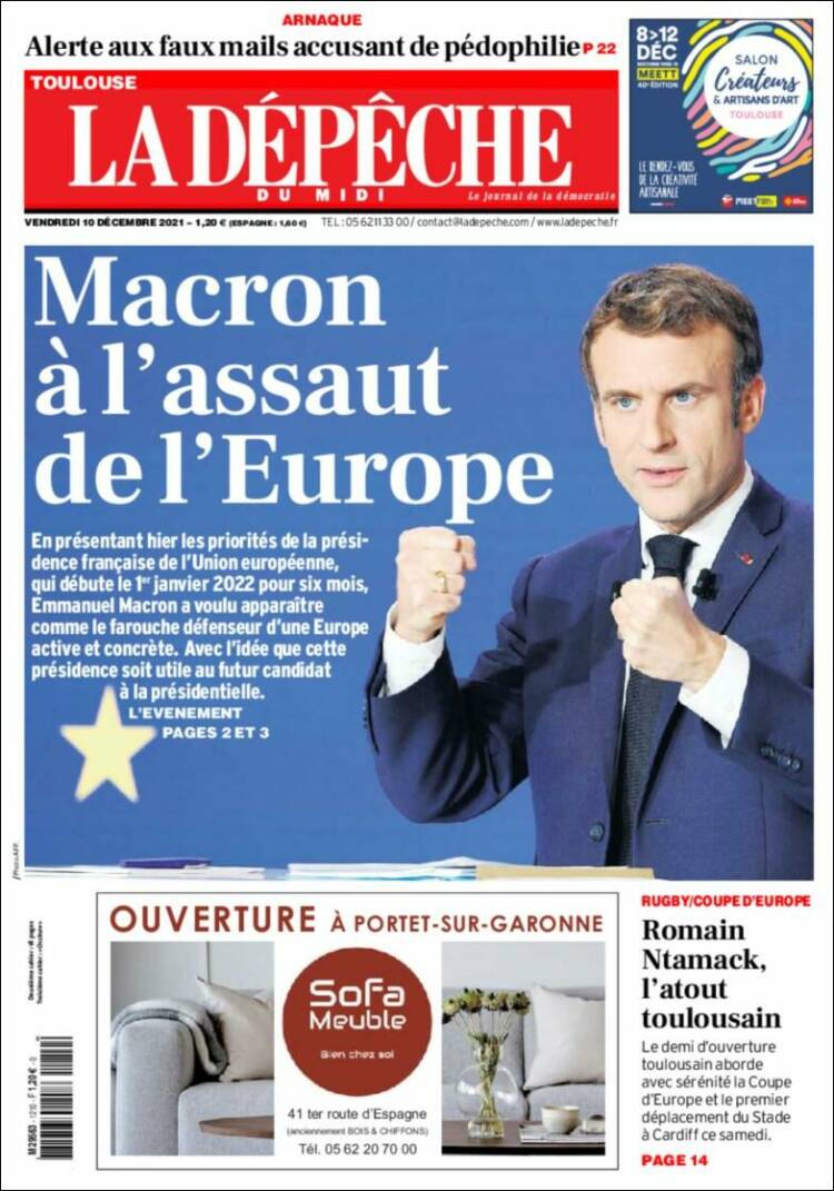 Portada de La Dépêche du Midi (Francia)