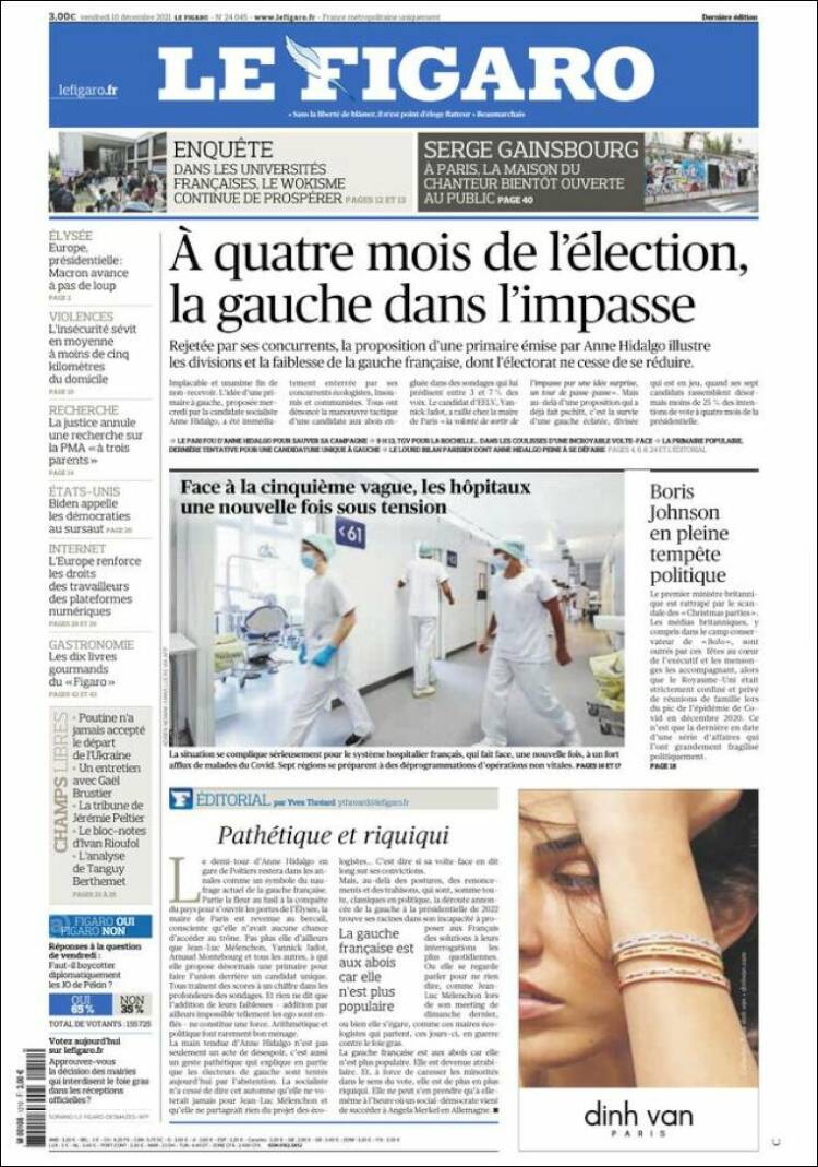 Portada de Le Figaro (Francia)