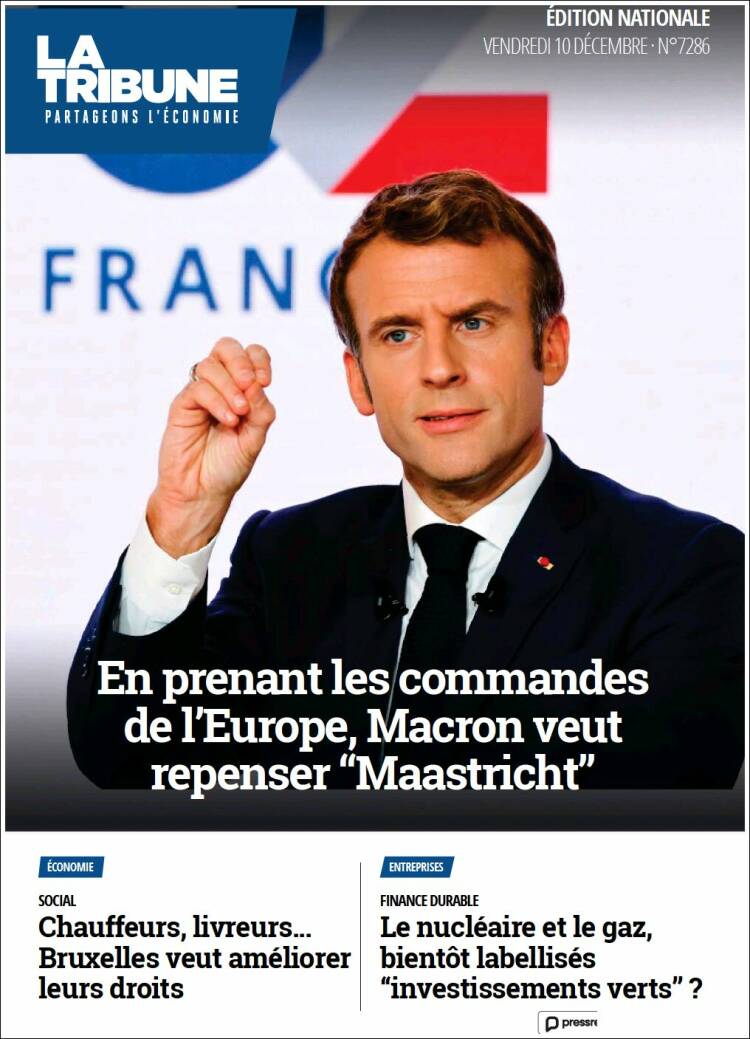 Portada de La Tribune (Francia)