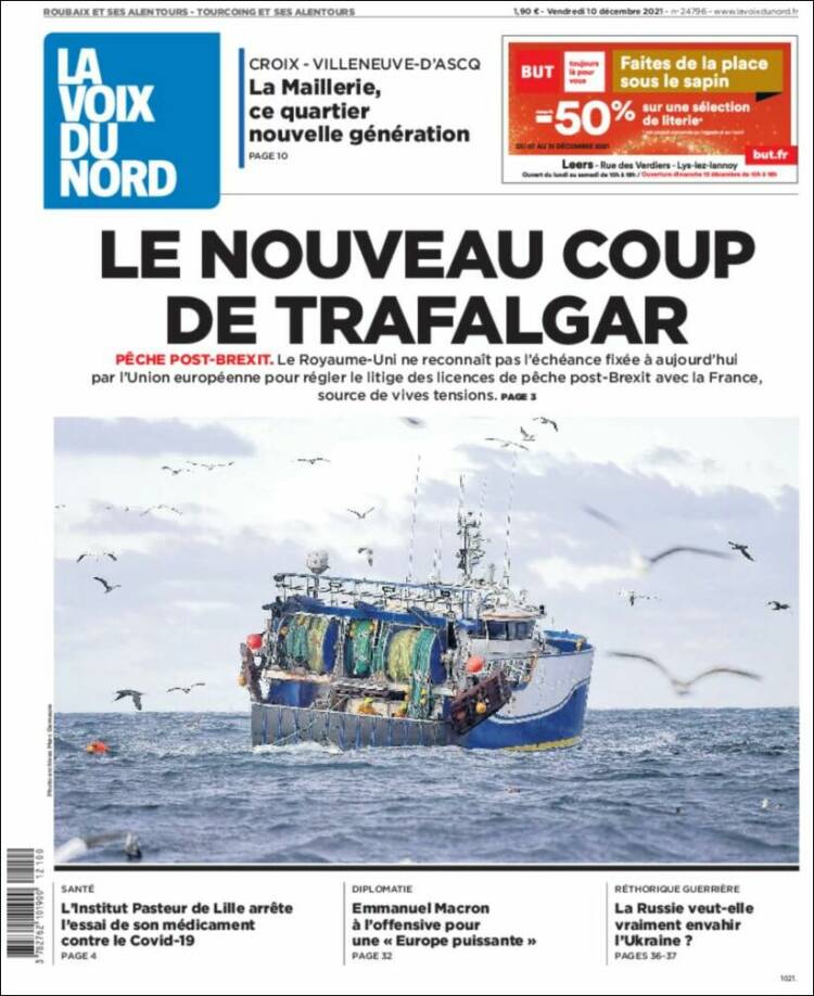 Portada de La Voix du Nord (Francia)