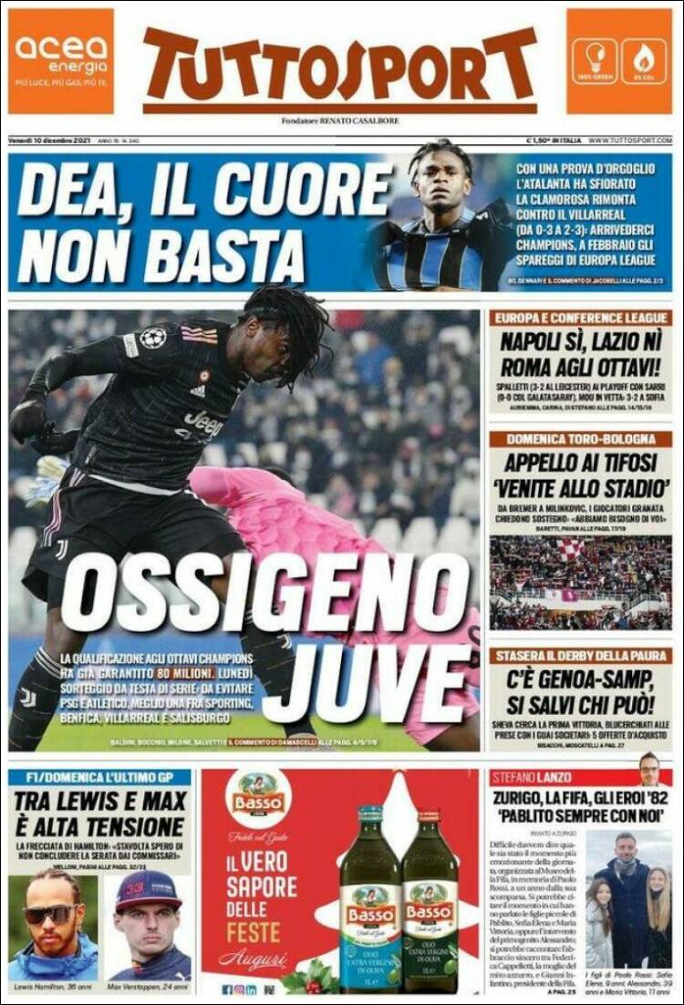 Portada de Tuttosport (Italia)