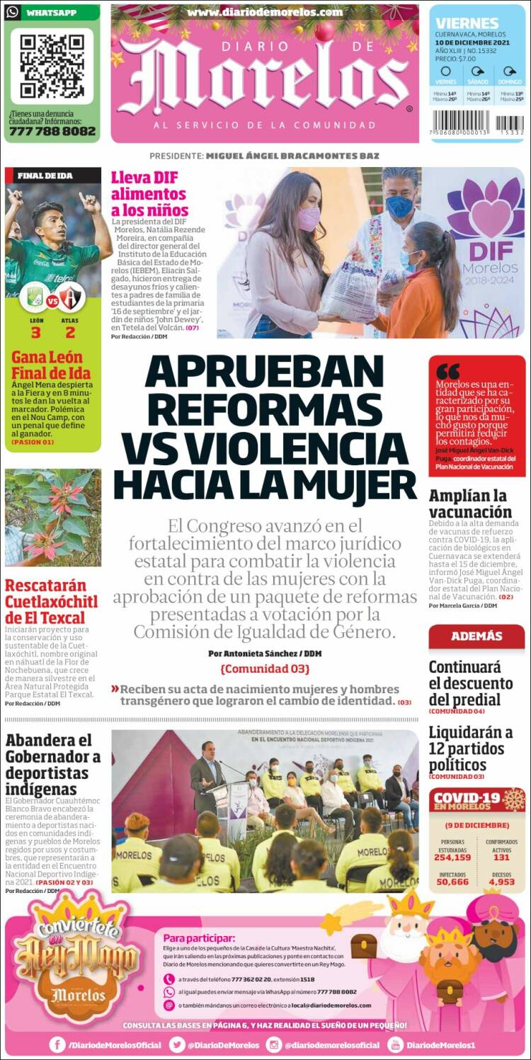 Portada de Diario de Morelos (México)