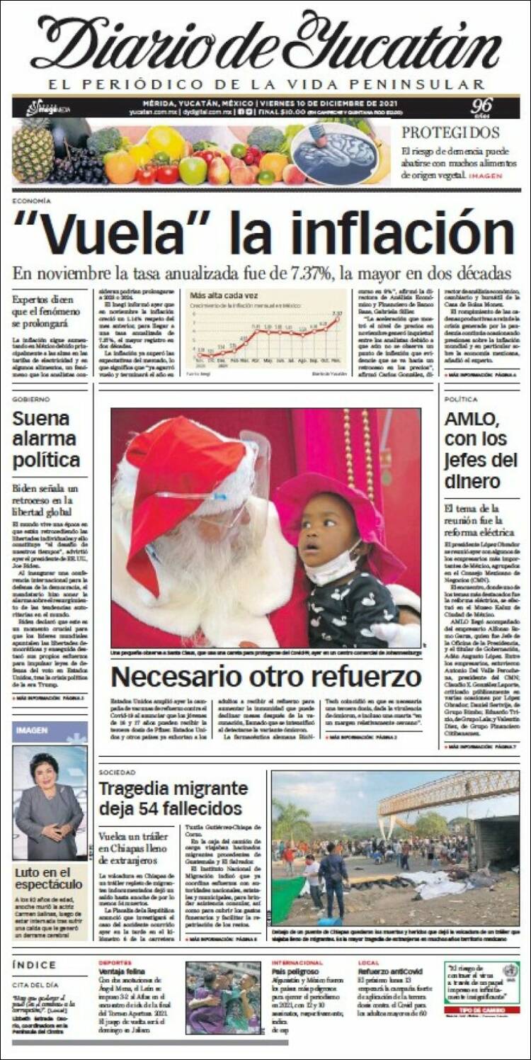 Portada de Diario de Yucatán (México)