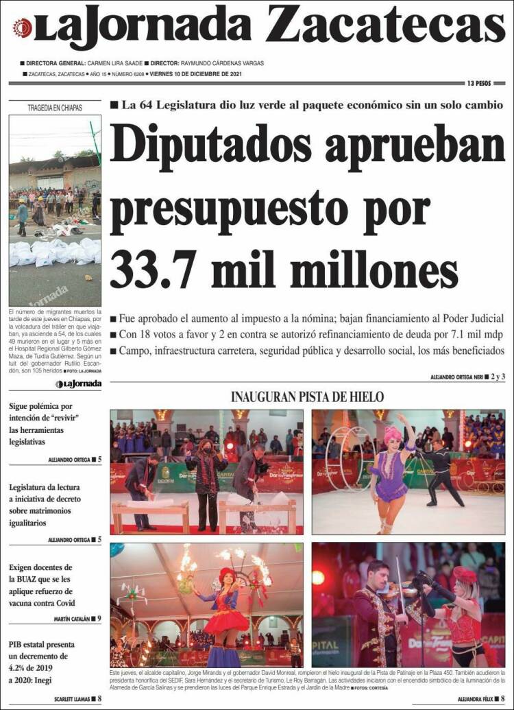 Portada de Jornada de Zacatecas (M&eacute;xico)