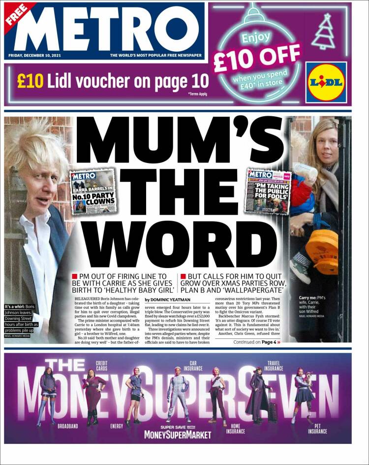 Portada de Metro (Reino Unido)