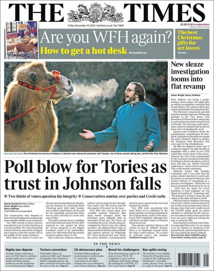 Portada de The Times (Reino Unido)