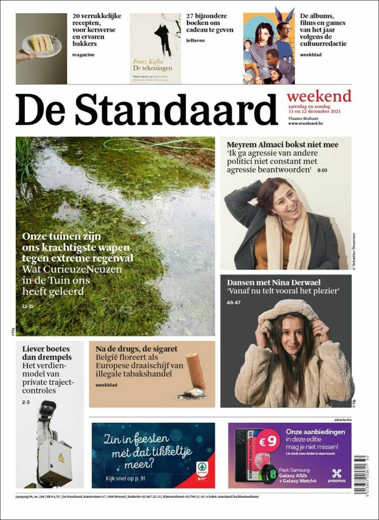 Portada de De Standaard (B&eacute;lgica)