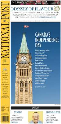 Portada de The National Post (Canadá)