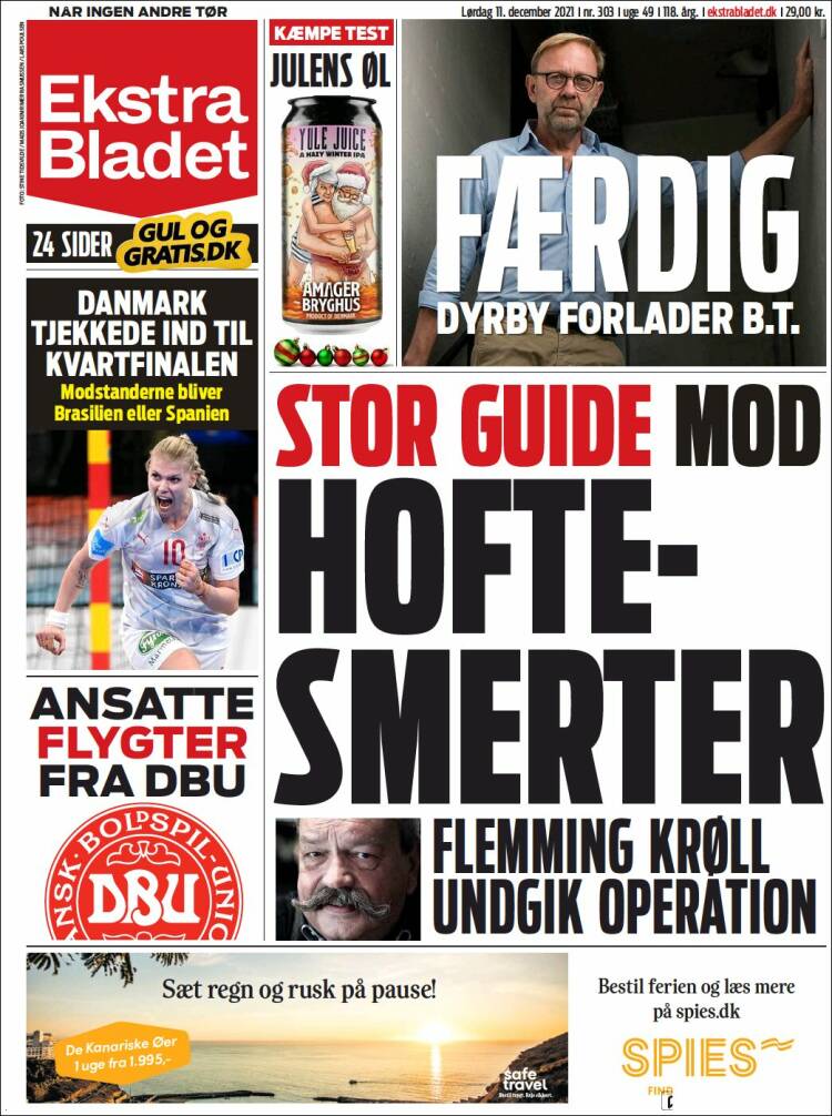 Portada de Ekstra Bladet (Dinamarca)