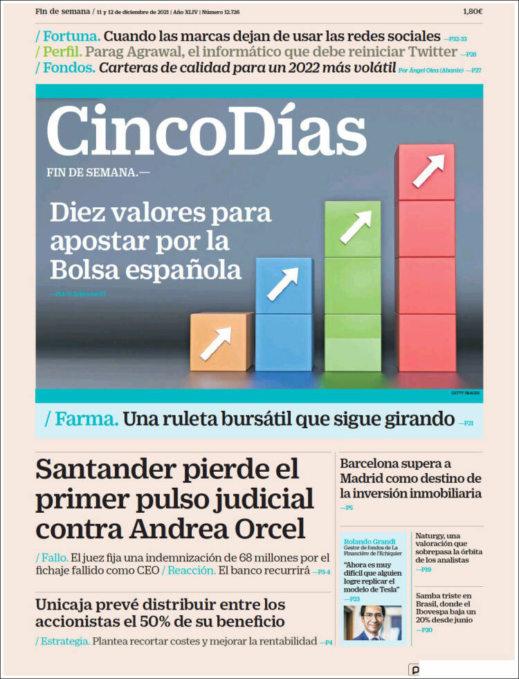 Portada de Cinco Días (Espa&ntilde;a)