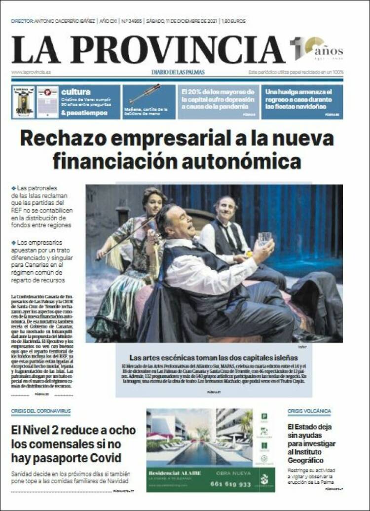 Portada de La Provincia (Espa&ntilde;a)