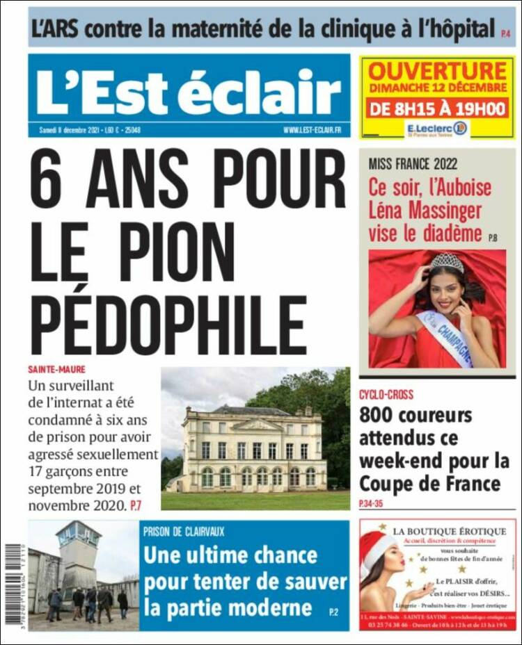 Portada de L'Est Eclair (Francia)