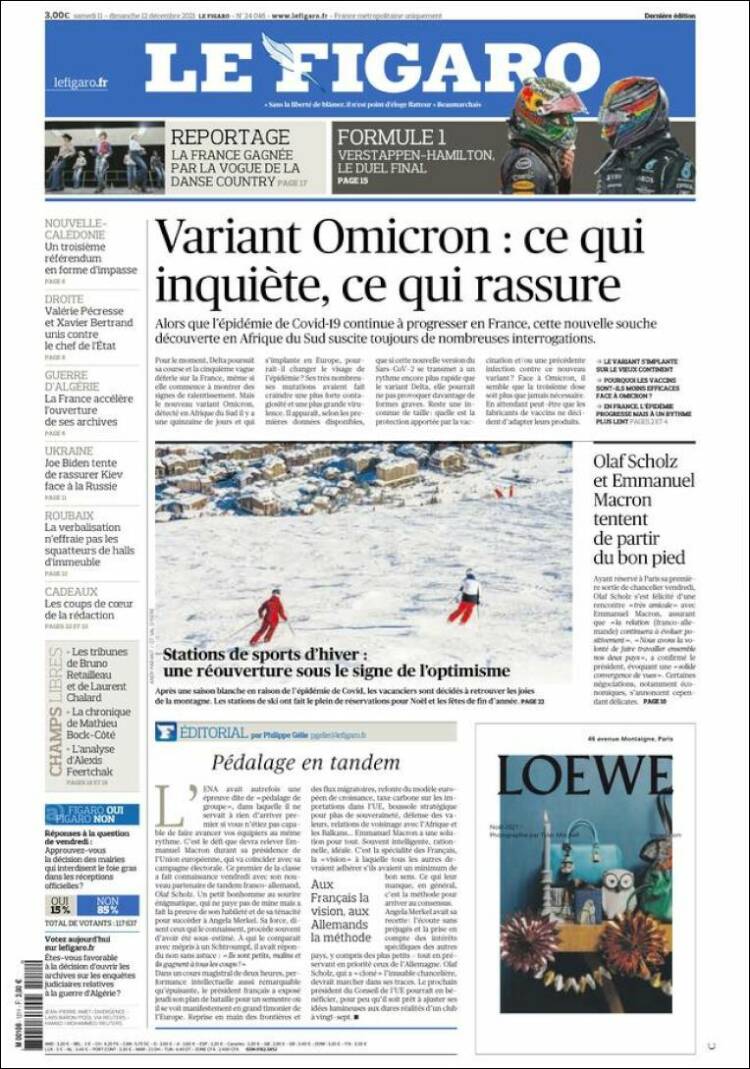 Portada de Le Figaro (Francia)